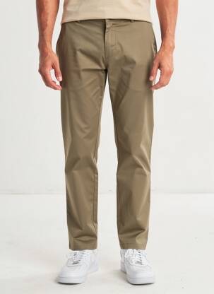 Pantalon chino fermeture zippée sous rabat avec crochet taille normale vert MEYER homme