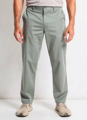 Pantalon chino bio taille normale vert MEYER homme