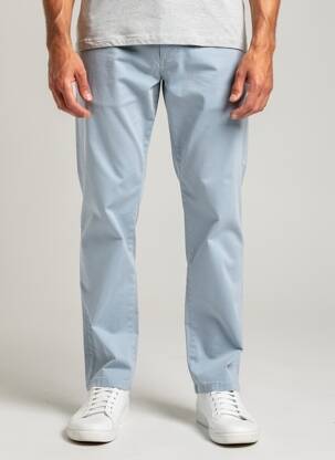 Pantalon chino tissage popeline taille basse bleu MEYER homme