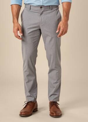 Pantalon chino tissage chiné taille normale bleu MEYER homme
