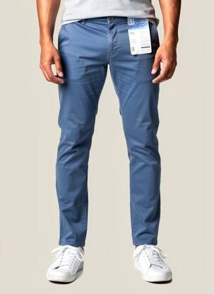 Pantalon chino stretch taille normale bleu M5 BY MEYER homme