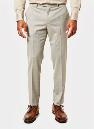 Pantalon chino tissage chiné taille normale beige MEYER homme