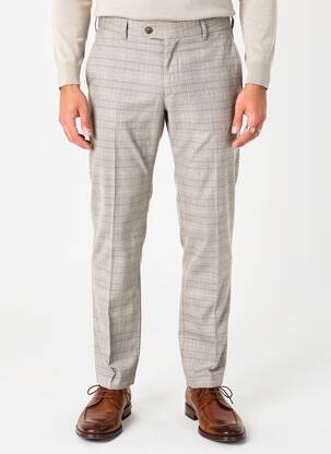 Pantalon chino imprimé imprimé prince de galle taille basse marron MMX homme