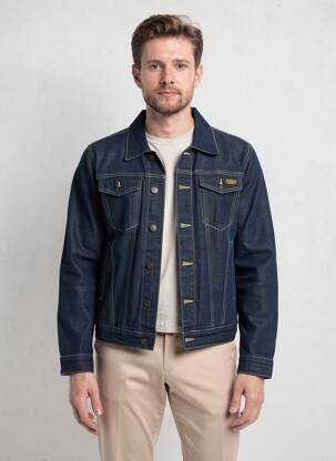 Veste casual fermeture boutonnée sur le devant bleu DAYTONA homme