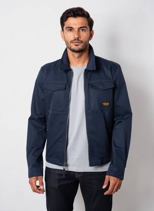 Veste casual coupe droite bleu DAYTONA homme