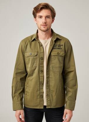 Veste casual fermeture boutonnée sur le devant vert DAYTONA homme