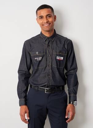 Chemise manches longues poches bleu DAYTONA homme