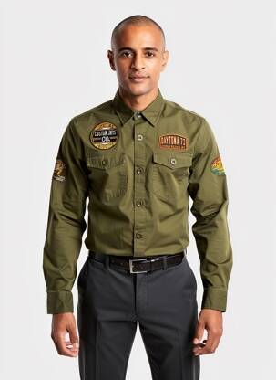 Chemise manches longues poches vert DAYTONA homme