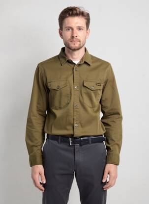 Chemise manches longues poches vert DAYTONA homme