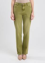 Jeans coupe slim stretch taille normale vert YEST femme
