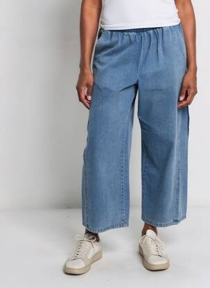 Jeans coupe large stretch taille normale bleu BELLA BLUE femme