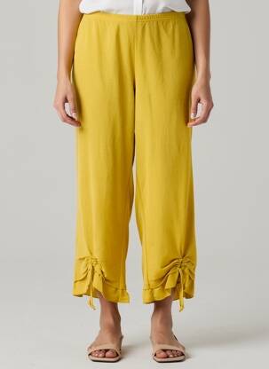 Pantalon 7/8 taille élastique taille normale jaune G!OZE femme