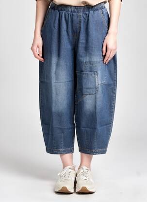 Jeans coupe large stretch taille normale bleu BELLA BLUE femme