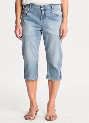 Pantacourt stretch taille normale bleu CISO femme