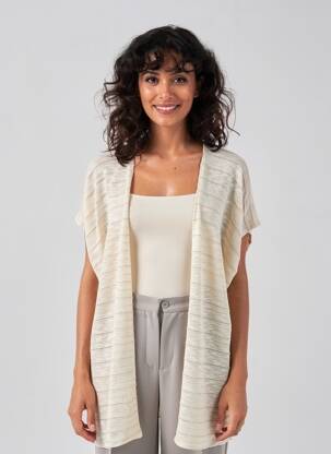 Gilet manches courtes manches mi-longues beige PLUME BY MAÏTÉ & SYLVIE femme