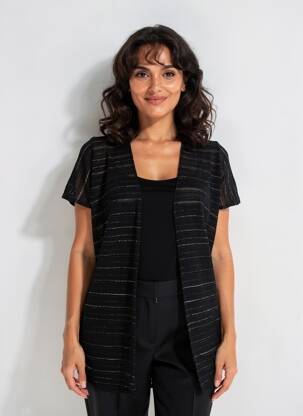 Gilet manches courtes manches mi-longues noir PLUME BY MAÏTÉ & SYLVIE femme