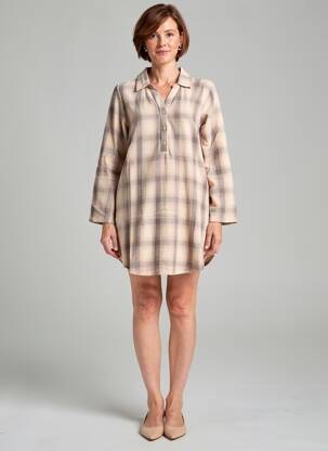 Robe courte manches longues manches longues beige CISO femme