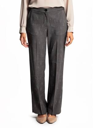 Pantalon droit tissage popeline taille normale noir SIGNE NATURE femme