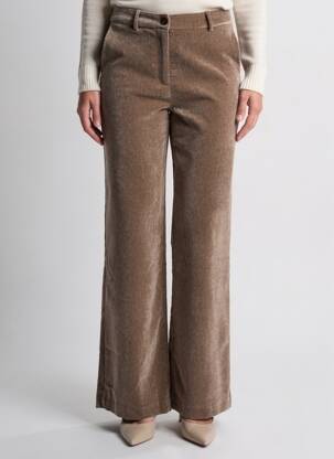 Pantalon droit fermeture zippée sous rabat boutonné taille normale gris SURKANA femme