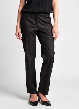 Pantalon slim tissage popeline taille normale noir COPENHAGEN femme