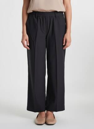 Pantalon 7/8 tissage popeline taille normale noir BRANDTEX femme
