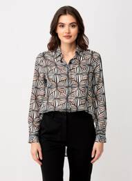 Chemisier coupe cintrée manches longues noir SURKANA femme