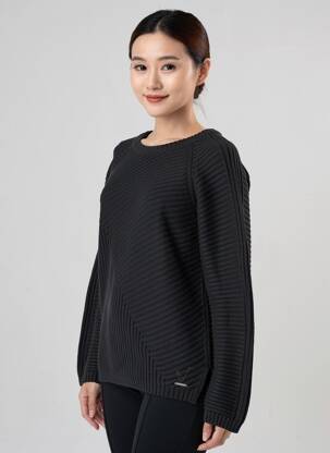Pull stretch manches longues noir BRANDTEX femme