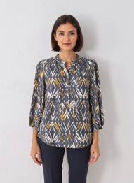 Blouse manches 3/4 manches 3/4 bleu BRANDTEX femme