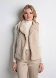 Gilet sans manche fausses poches beige SIGNE NATURE femme