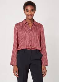 Chemisier coupe cintrée manches longues rouge SURKANA femme