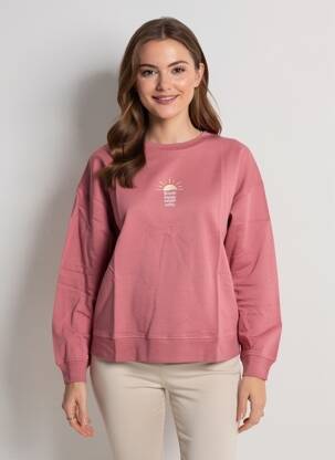 Sweat-shirt manches longues manches longues rose MUS & BOMBON femme
