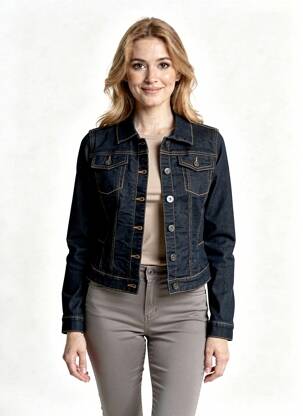 Veste casual coupe droite bleu BRANDTEX femme