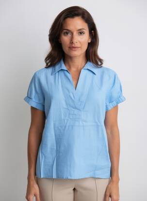 Blouse manches courtes manches courtes bleu BRANDTEX femme