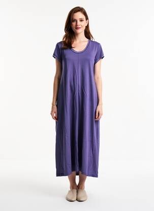 Robe mi-longue manches courtes manches courtes violet GUITARE femme