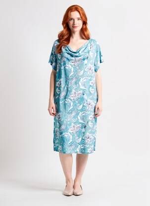 Chemise de nuit imprimé fleurs bleu IMPETUS femme