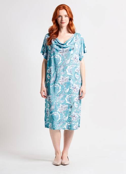 Chemise de nuit imprimé fleurs bleu IMPETUS femme