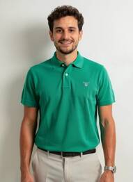Polo stretch manches courtes vert GANT homme