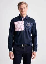 Polo manches longues manches longues bleu MCS homme