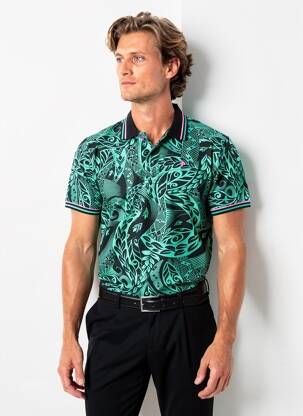 Polo stretch manches courtes vert RUCKFIELD homme