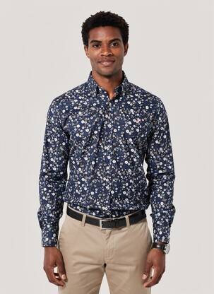 Chemise manches longues coupe droite bleu RUCKFIELD homme
