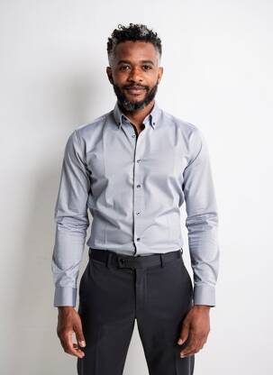 Chemise manches longues imprimé fantaisie bleu OLYMP homme