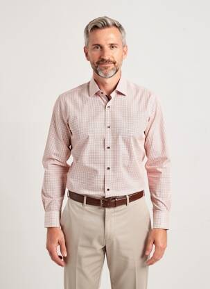 Chemise manches longues imprimé fantaisie orange OLYMP homme