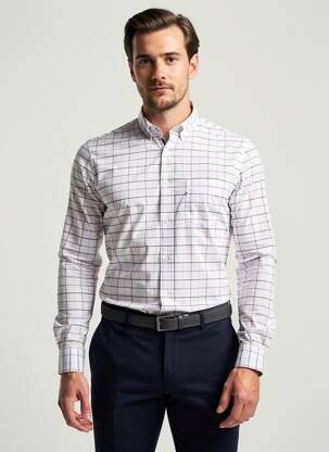 Chemise manches longues poches blanc OLYMP homme