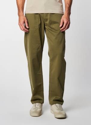 Pantalon droit tissage popeline taille normale vert DAYTONA homme