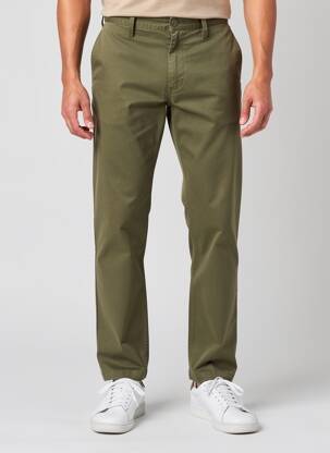 Pantalon droit tissage popeline taille normale vert DAYTONA homme