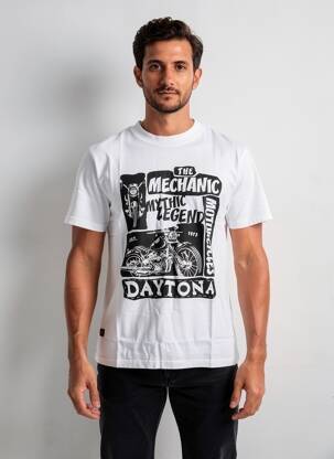 T-shirt stretch manches courtes blanc DAYTONA homme