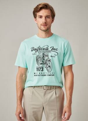 T-shirt stretch manches courtes bleu DAYTONA homme