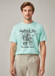 T-shirt stretch manches courtes bleu DAYTONA homme