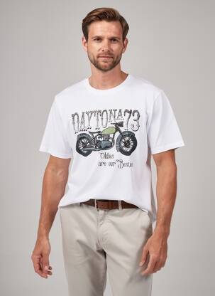 T-shirt stretch manches courtes blanc DAYTONA homme