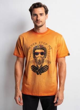 T-shirt stretch manches courtes orange DAYTONA homme